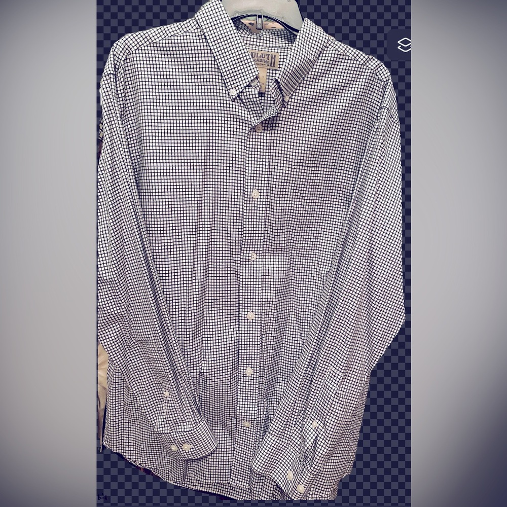 NWOT Duluth Long Sleeve Pin-Striped Plaid Button Down Dress Shirt